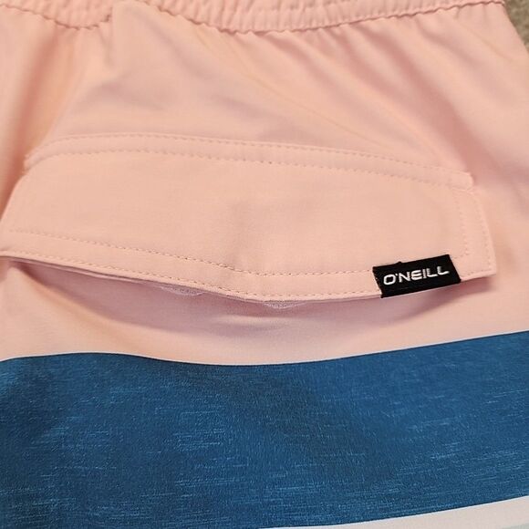 O'Neill Swim Shorts Trunks Mens XL  Pink Blue Lightweight Drawstring New - Picture 7 of 8